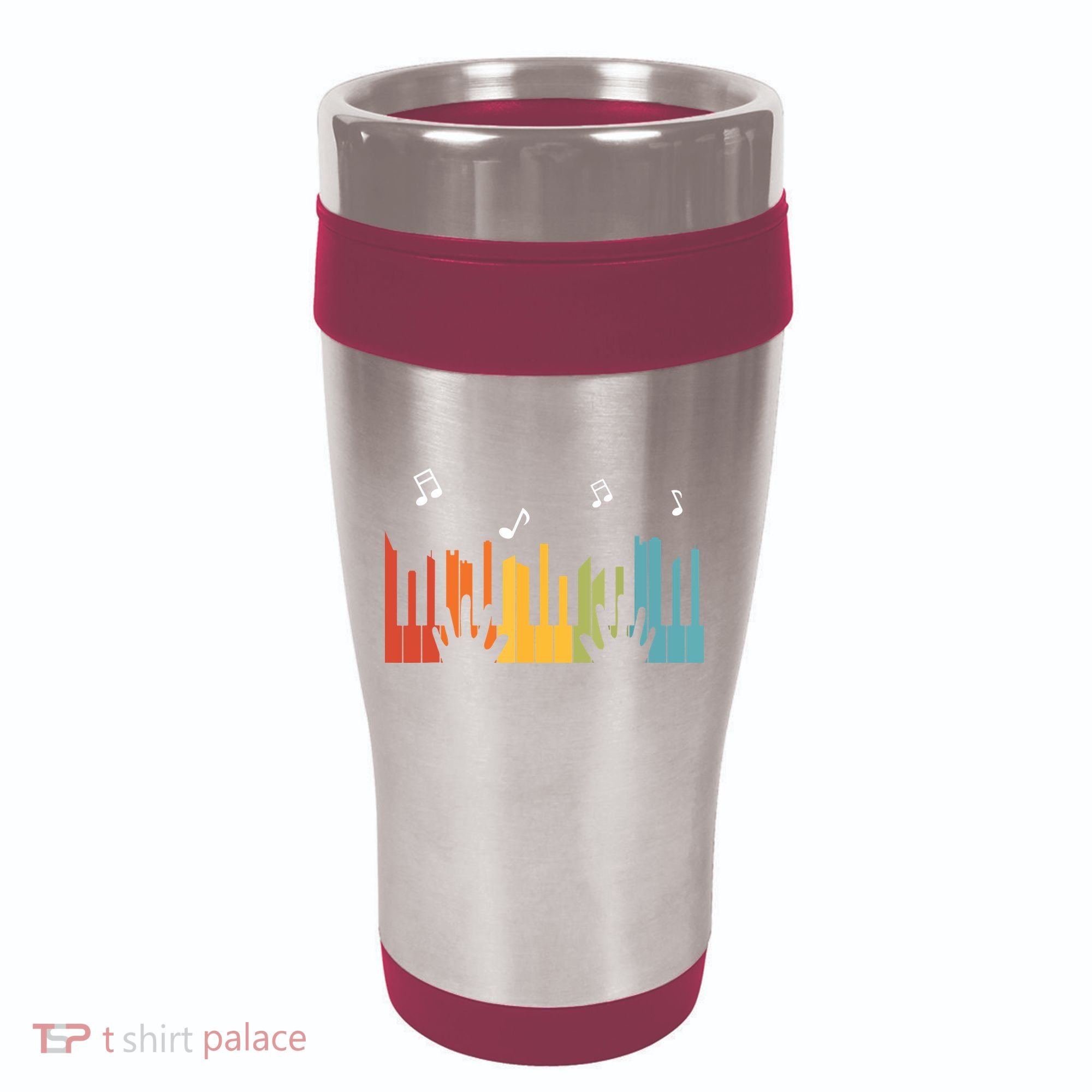 Keyboard Piano Player Gift Piano 16oz Travel Tumbler