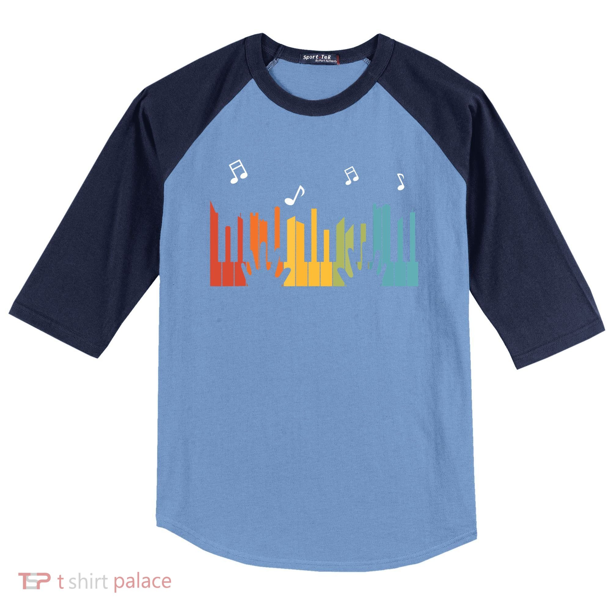 Keyboard Piano Player Gift Piano Raglan Baseball Sleeve Shirt