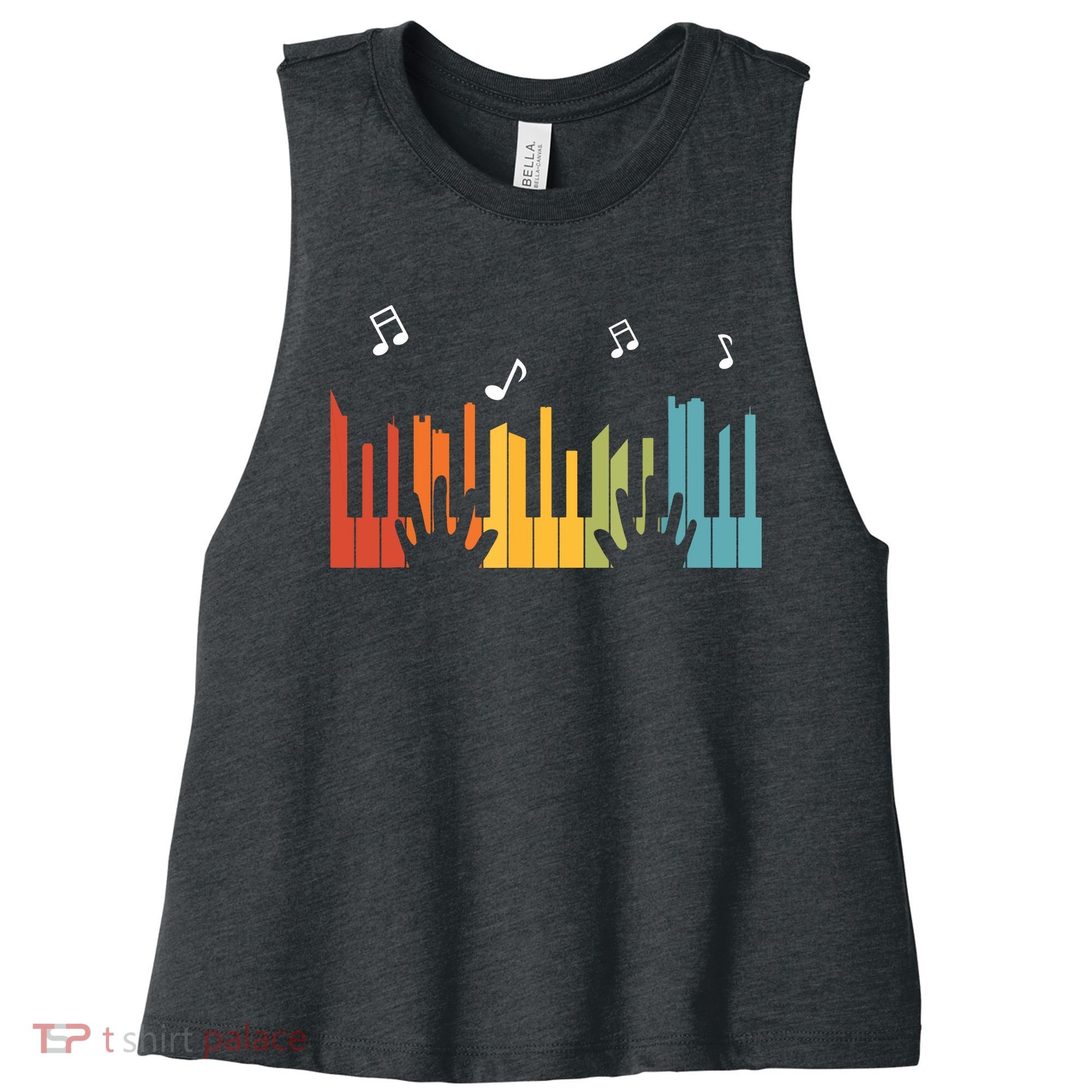 Keyboard Piano Player Gift Piano Women's Racerback Cropped Tank
