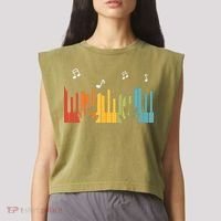 Keyboard Piano Player Gift Piano Garment-Dyed Women's Muscle Tee thumb 2