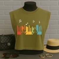 Keyboard Piano Player Gift Piano Garment-Dyed Women's Muscle Tee thumb 3