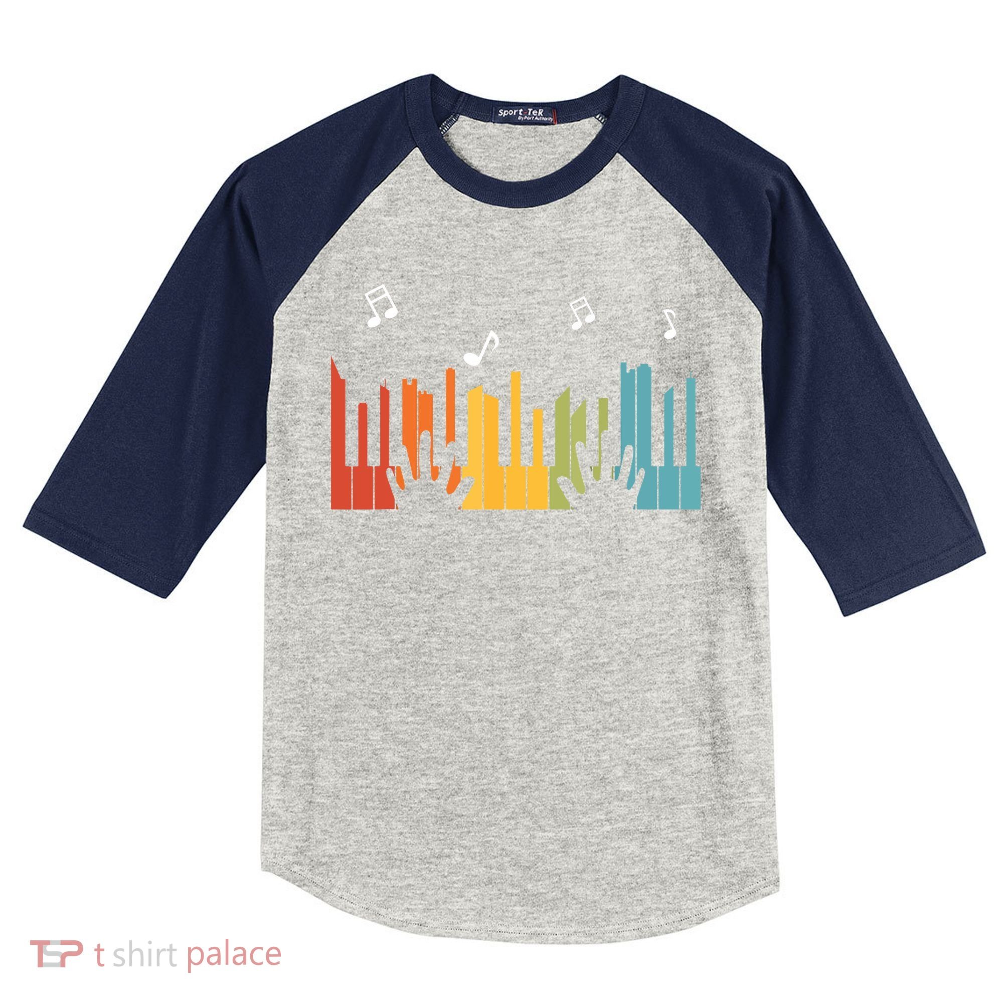 Keyboard Piano Player Gift Piano Kids Colorblock Raglan Jersey