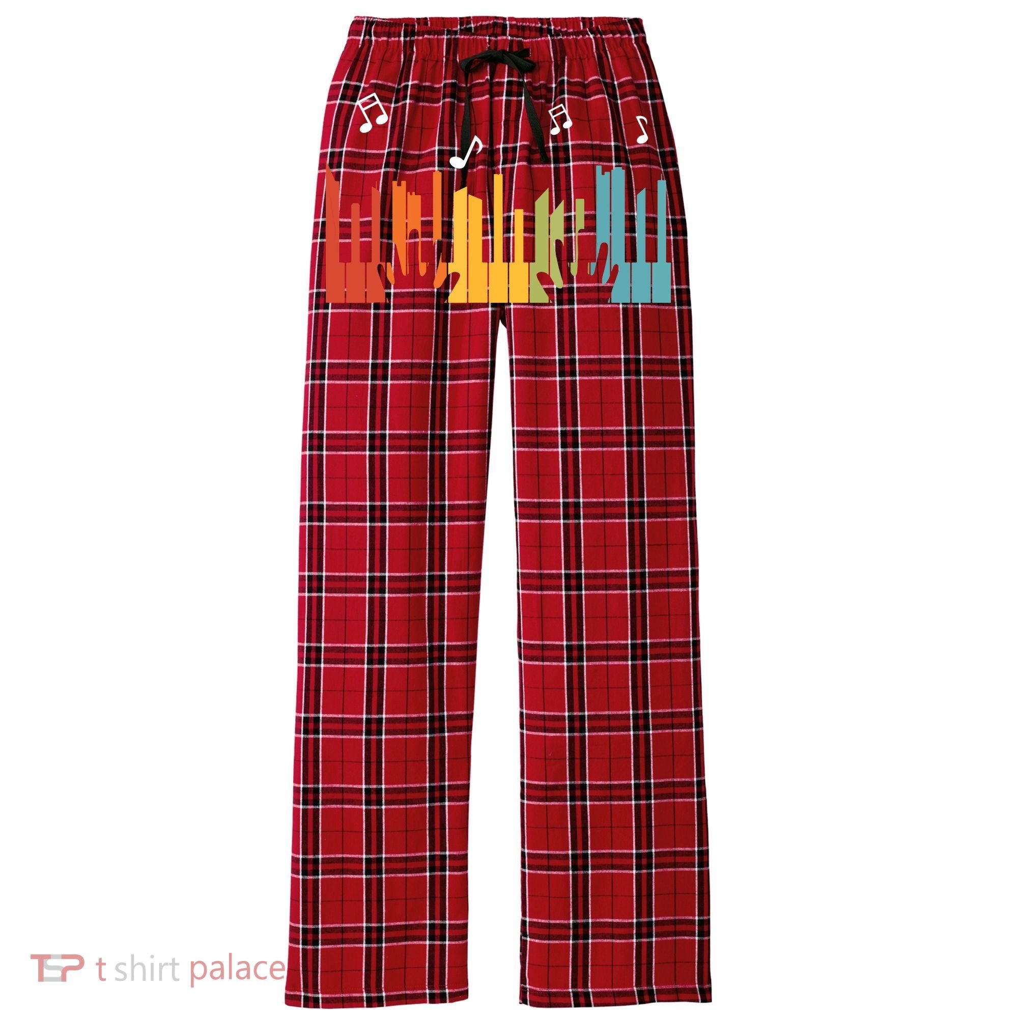 Keyboard Piano Player Gift Piano Women's Flannel Plaid Pajama Pants