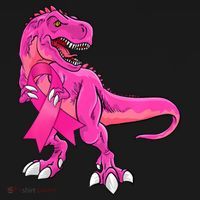 Kids Pink Ribbon Dinosaur Breast Cancer Awareness Boy Mousepad thumb 1