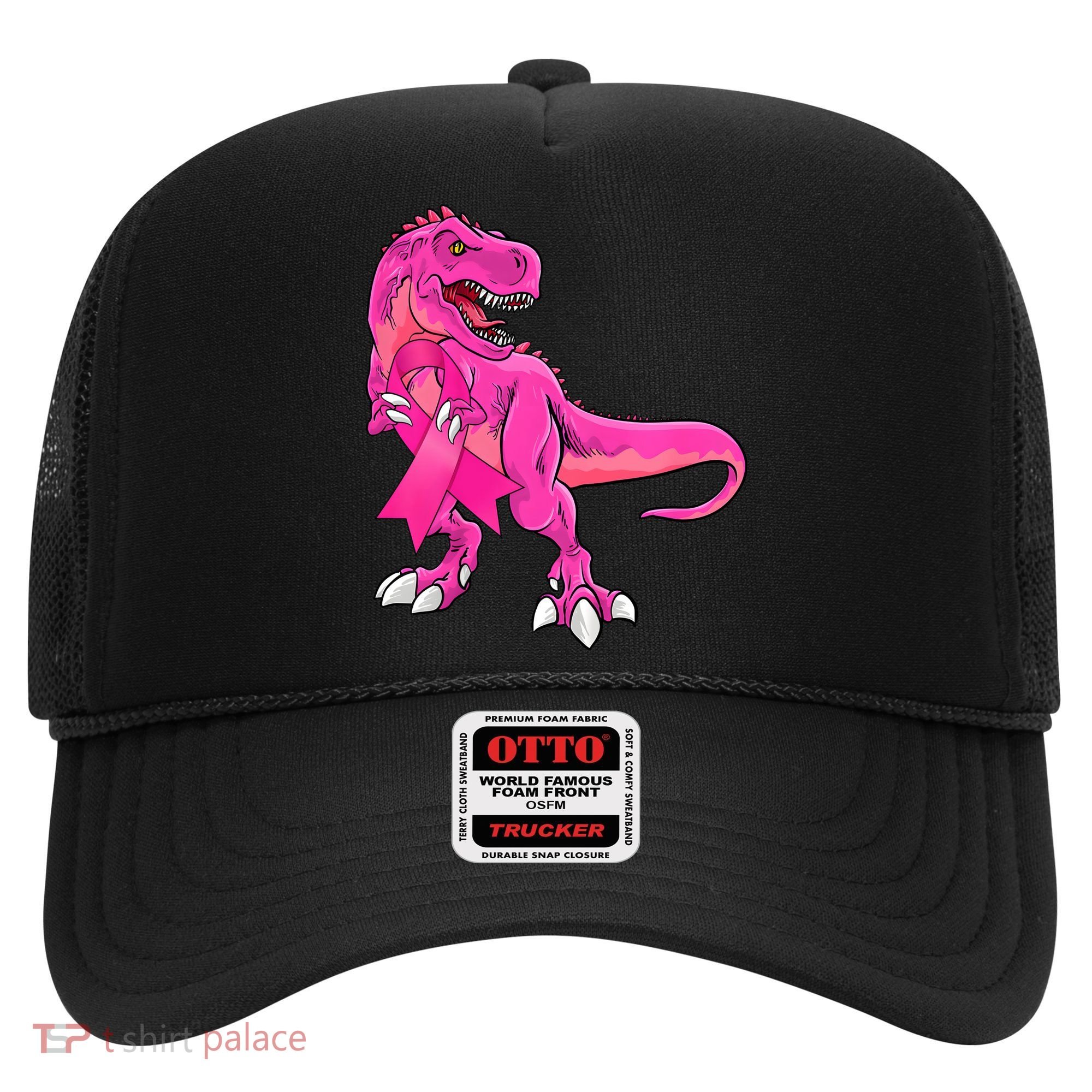 Kids Pink Ribbon Dinosaur Breast Cancer Awareness Boy Hat