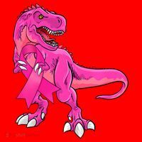 Kids Pink Ribbon Dinosaur Breast Cancer Awareness Boy Santa Hat thumb 1