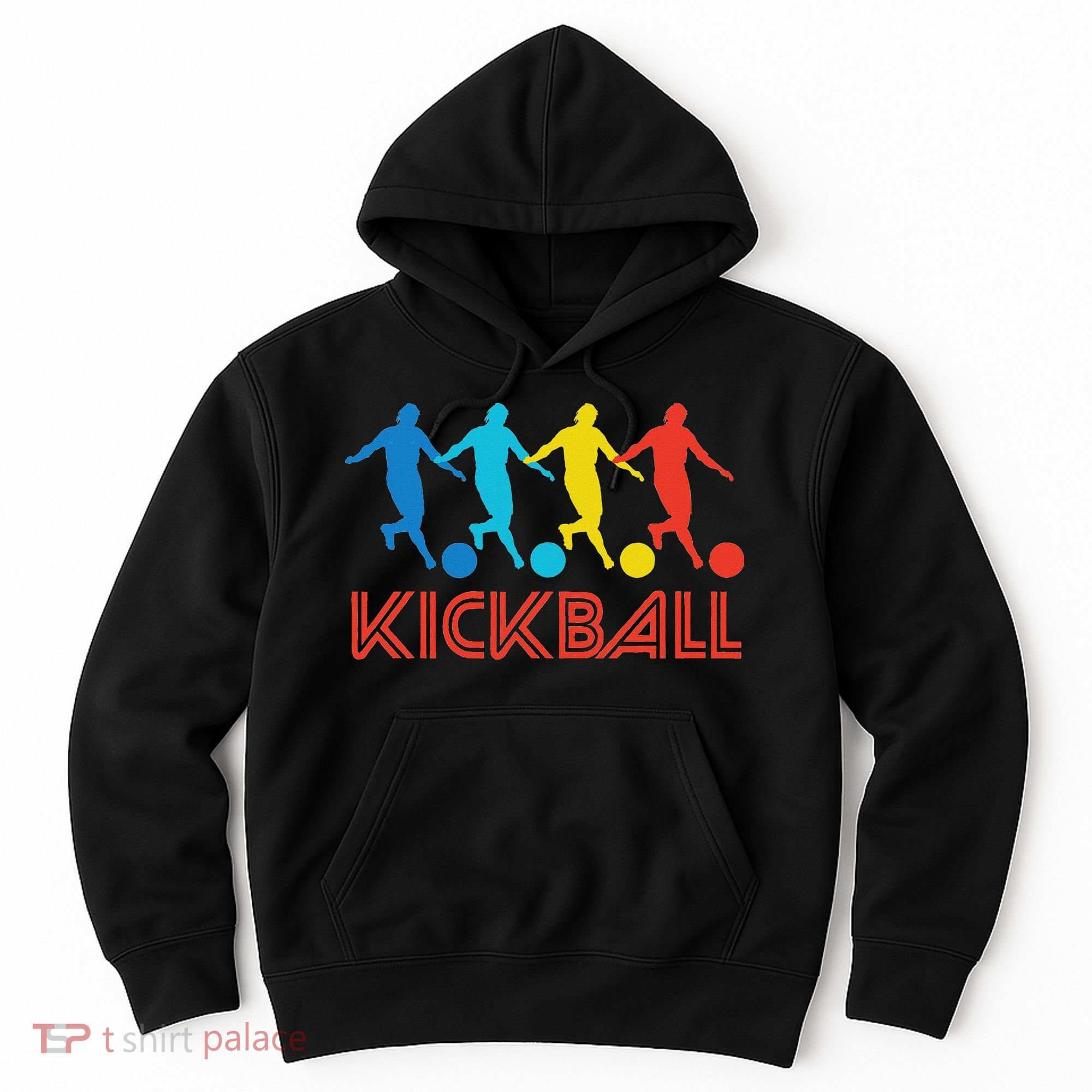 Kickball Player Retro Pop Art Kickball Graphic Hoodie