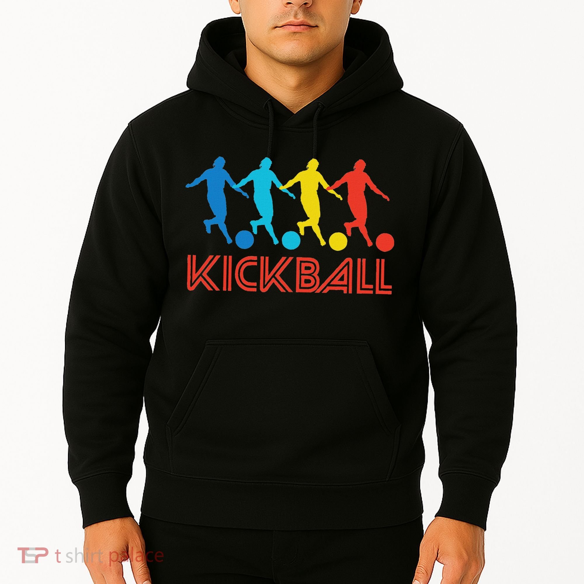 Kickball Player Retro Pop Art Kickball Graphic Hoodie