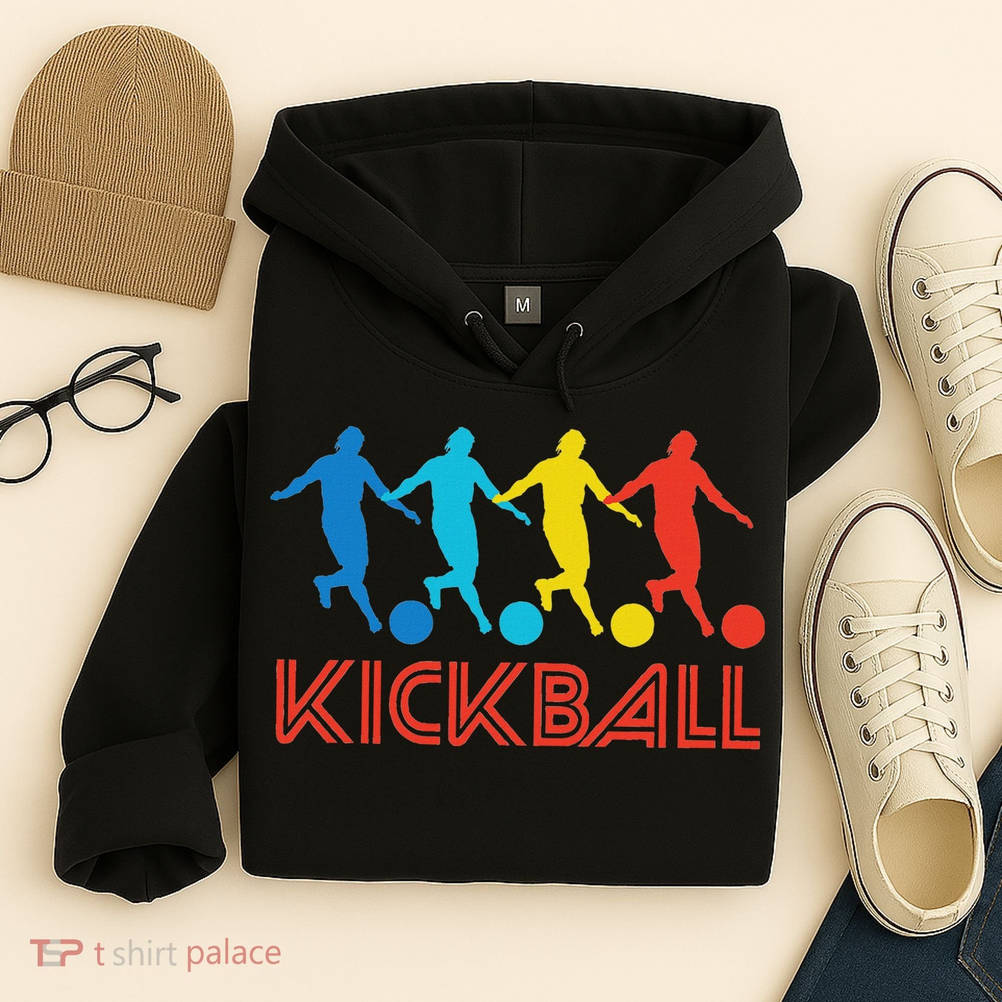 Kickball Player Retro Pop Art Kickball Graphic Hoodie