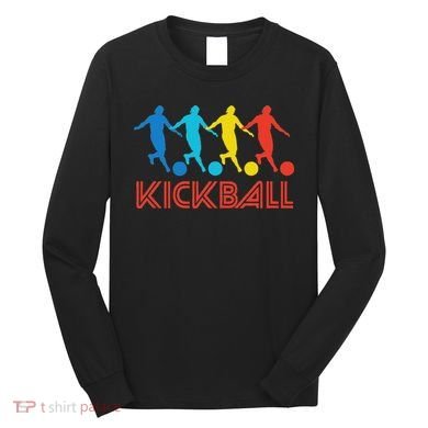 Kickball Player Retro Pop Art Kickball Graphic Long Sleeve Shirt