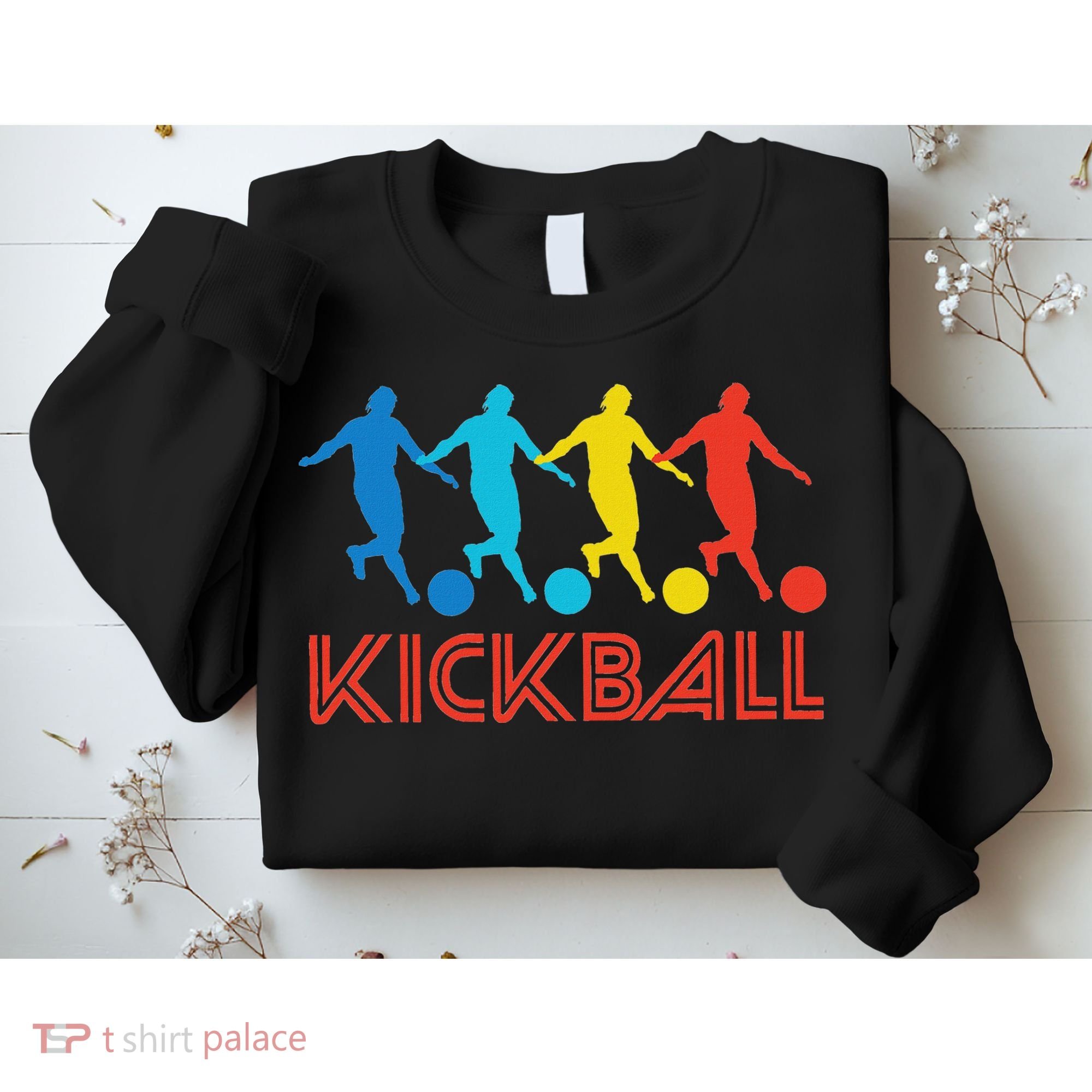 Kickball Player Retro Pop Art Kickball Graphic Sweatshirt