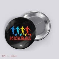 Kickball Player Retro Pop Art Kickball Graphic Button thumb 0