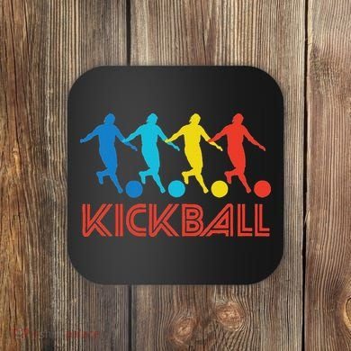 Kickball Player Retro Pop Art Kickball Graphic Coaster