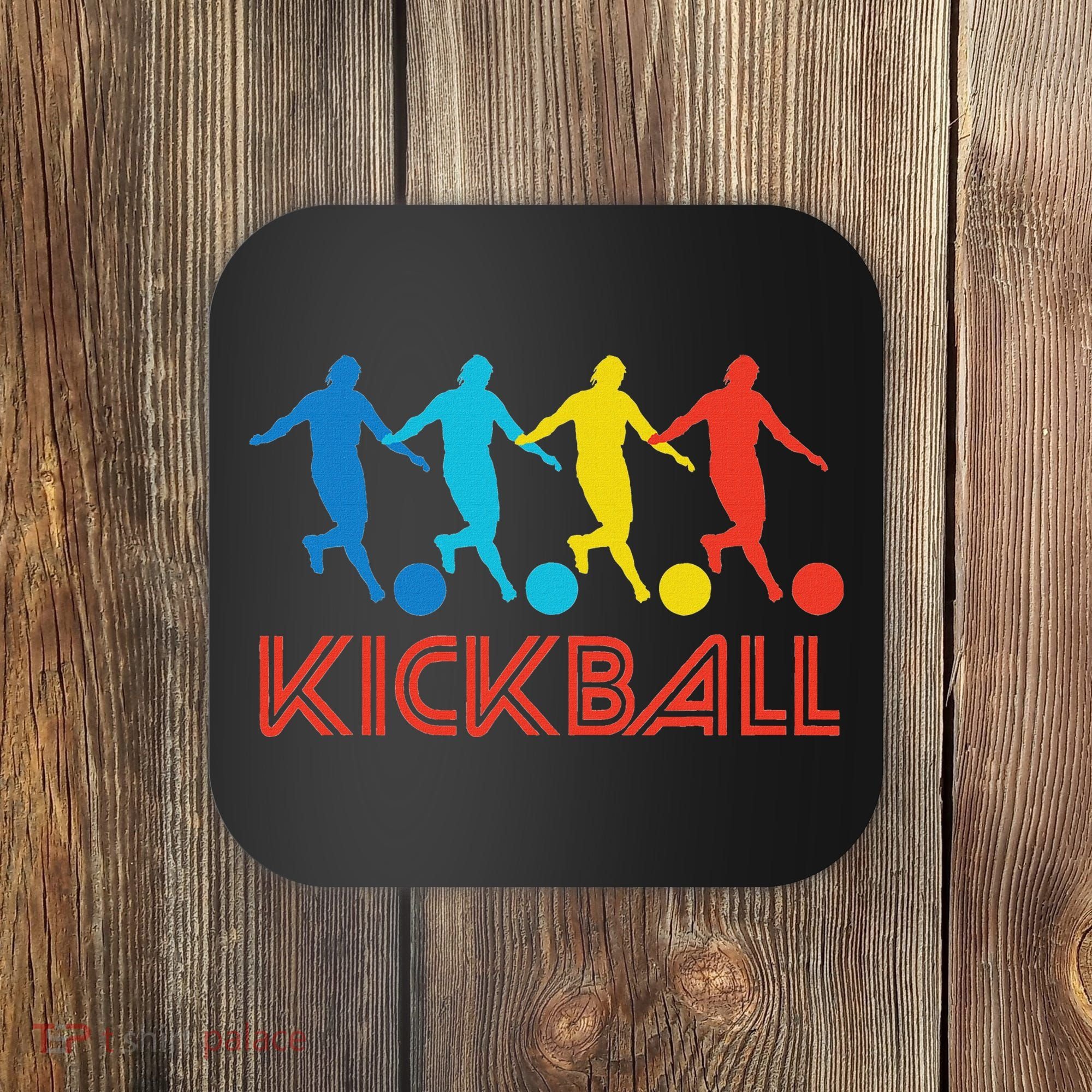 Kickball Player Retro Pop Art Kickball Graphic Coaster