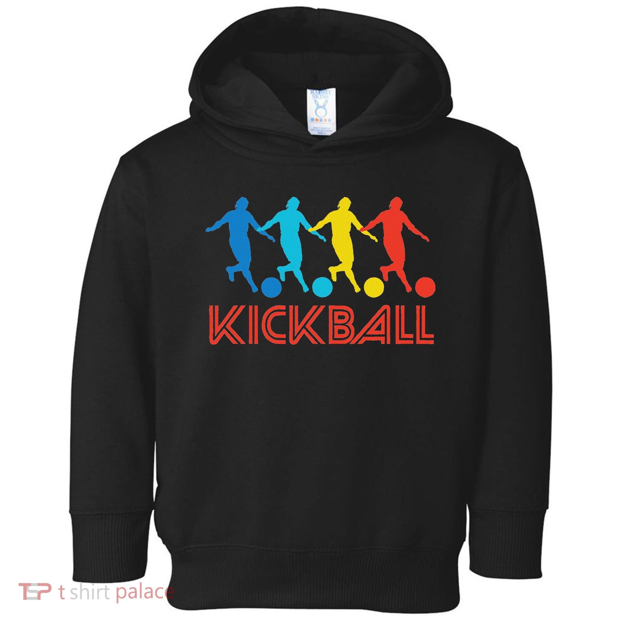 Kickball Player Retro Pop Art Kickball Graphic Toddler Hoodie