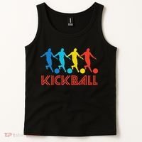 Kickball Player Retro Pop Art Kickball Graphic Tank Top thumb 2