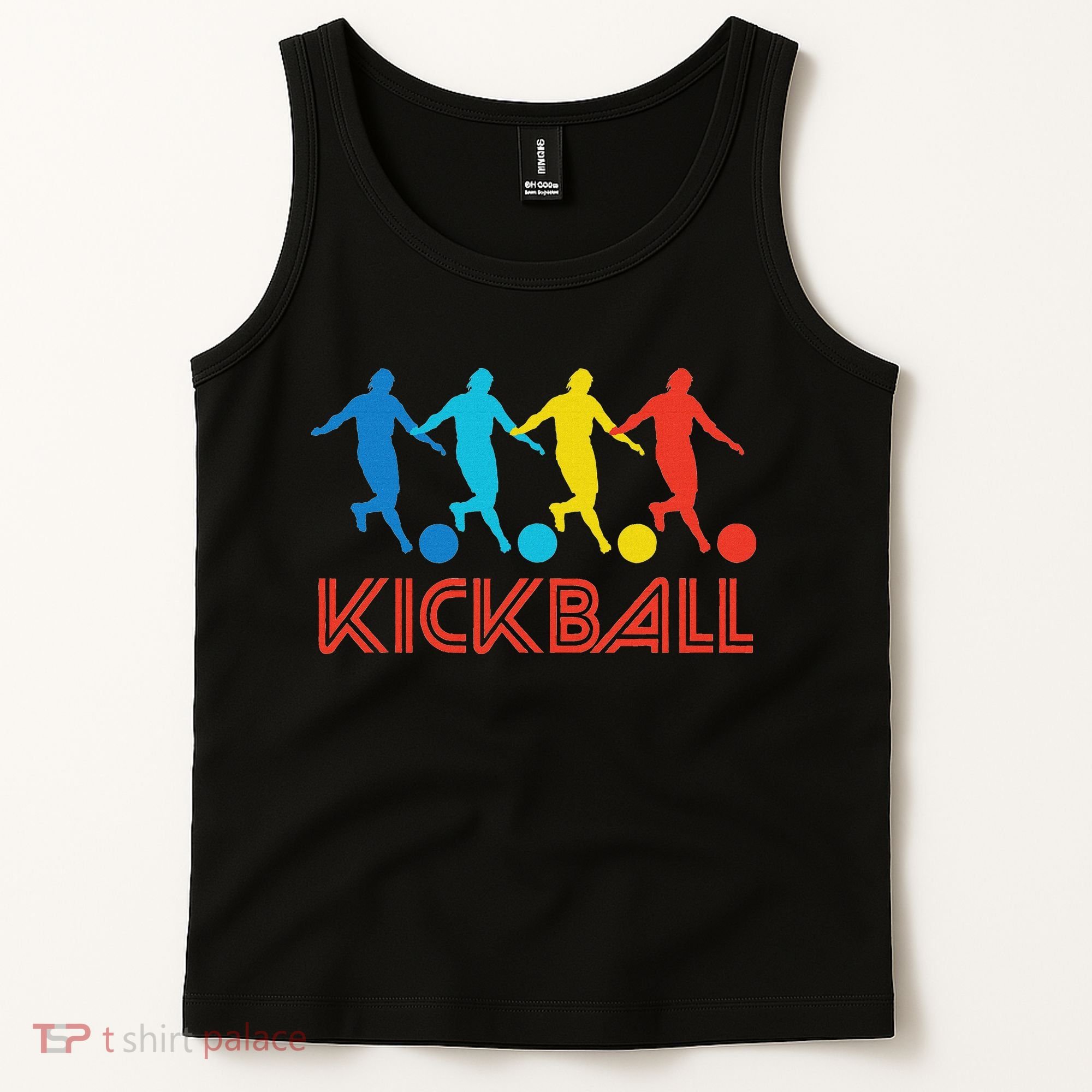 Kickball Player Retro Pop Art Kickball Graphic Tank Top
