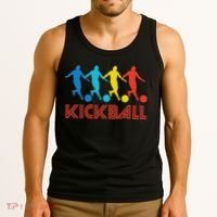 Kickball Player Retro Pop Art Kickball Graphic Tank Top thumb 3