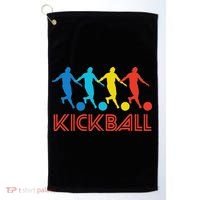 Kickball Player Retro Pop Art Kickball Graphic Golf Towel thumb 0