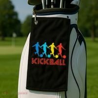Kickball Player Retro Pop Art Kickball Graphic Golf Towel thumb 2