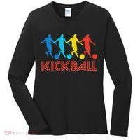 Kickball Player Retro Pop Art Kickball Graphic Women's Long Sleeve Shirt thumb 0
