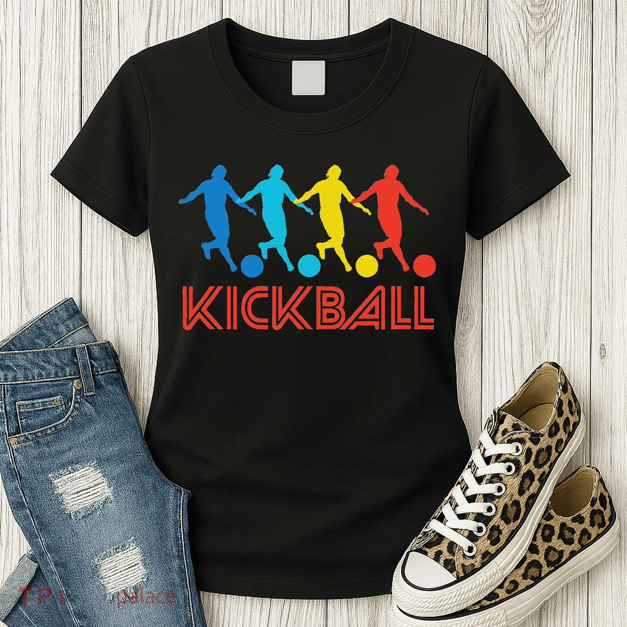 Kickball Player Retro Pop Art Kickball Graphic Women's T-Shirt
