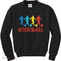 Kickball Player Retro Pop Art Kickball Graphic Kids Sweatshirt thumb 0