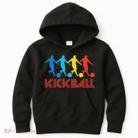 Kickball Player Retro Pop Art Kickball Graphic Kids Hoodie thumb 0