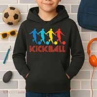 Kickball Player Retro Pop Art Kickball Graphic Kids Hoodie thumb 2