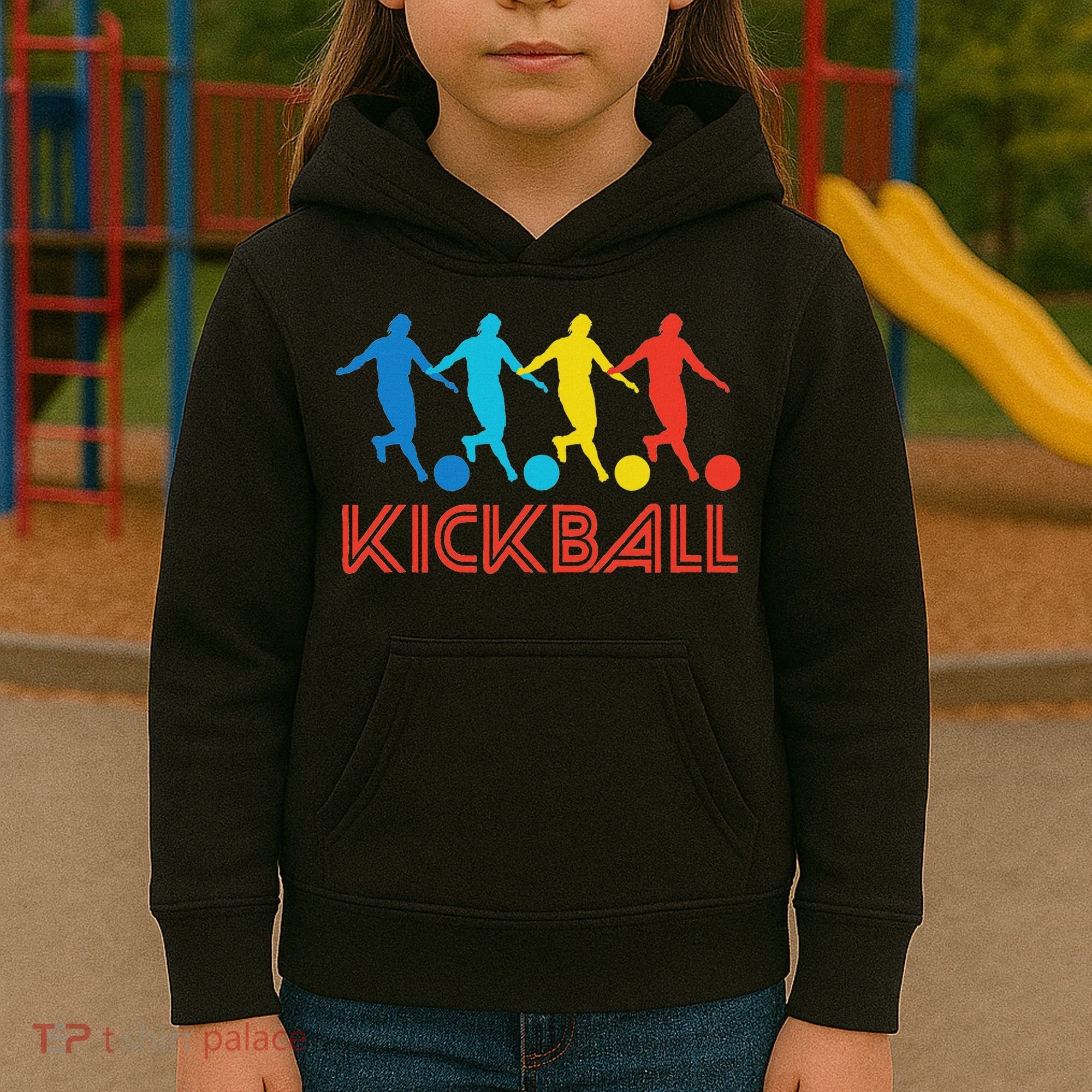 Kickball Player Retro Pop Art Kickball Graphic Kids Hoodie