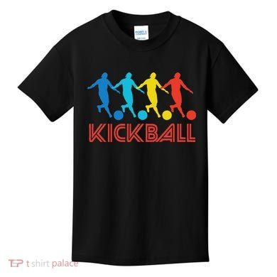 Kickball Player Retro Pop Art Kickball Graphic Kids T-Shirt