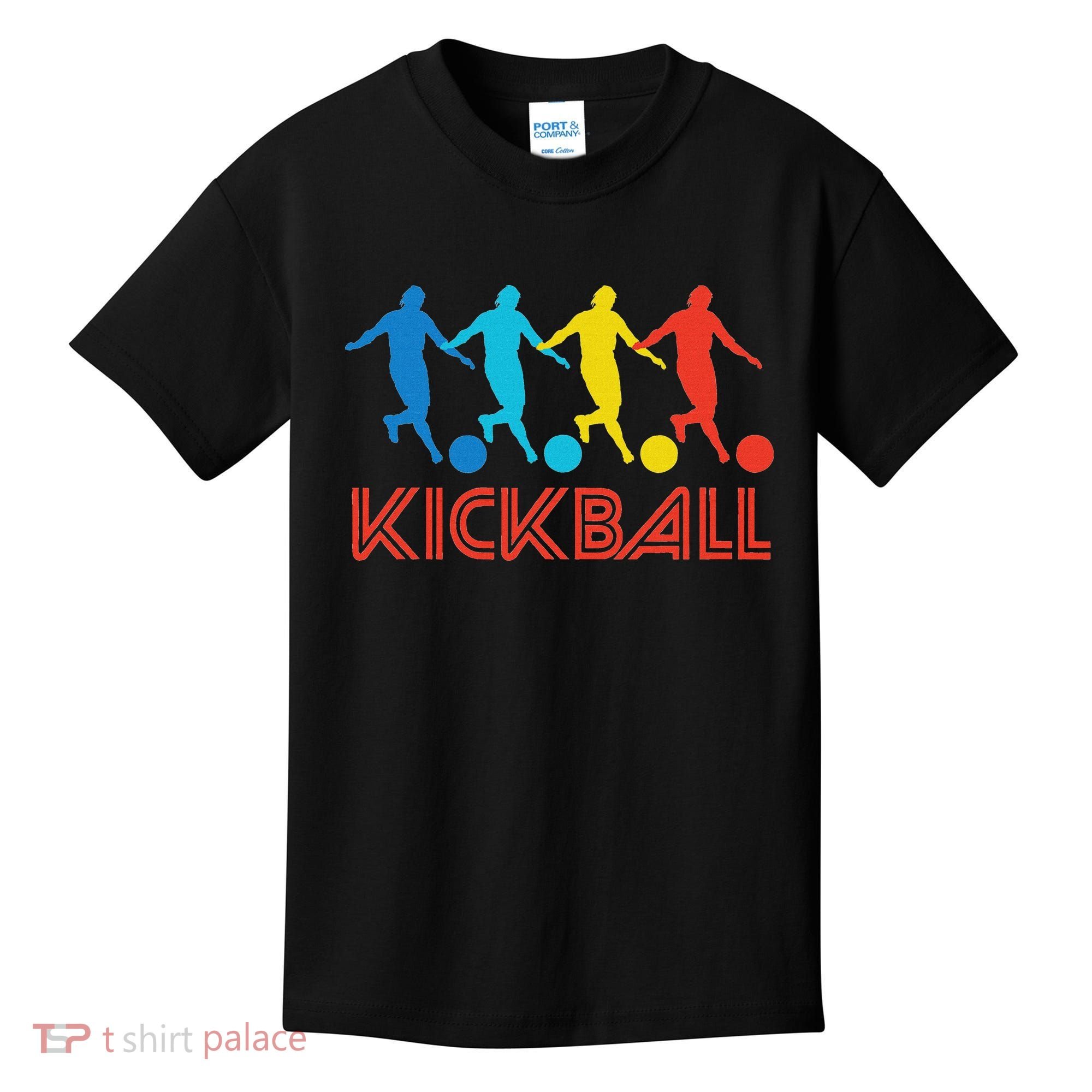 Kickball Player Retro Pop Art Kickball Graphic Kids T-Shirt