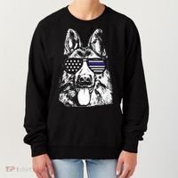 K9 Police Thin Blue Line German Shepherd Patriotic Women's Sweatshirt thumb 0