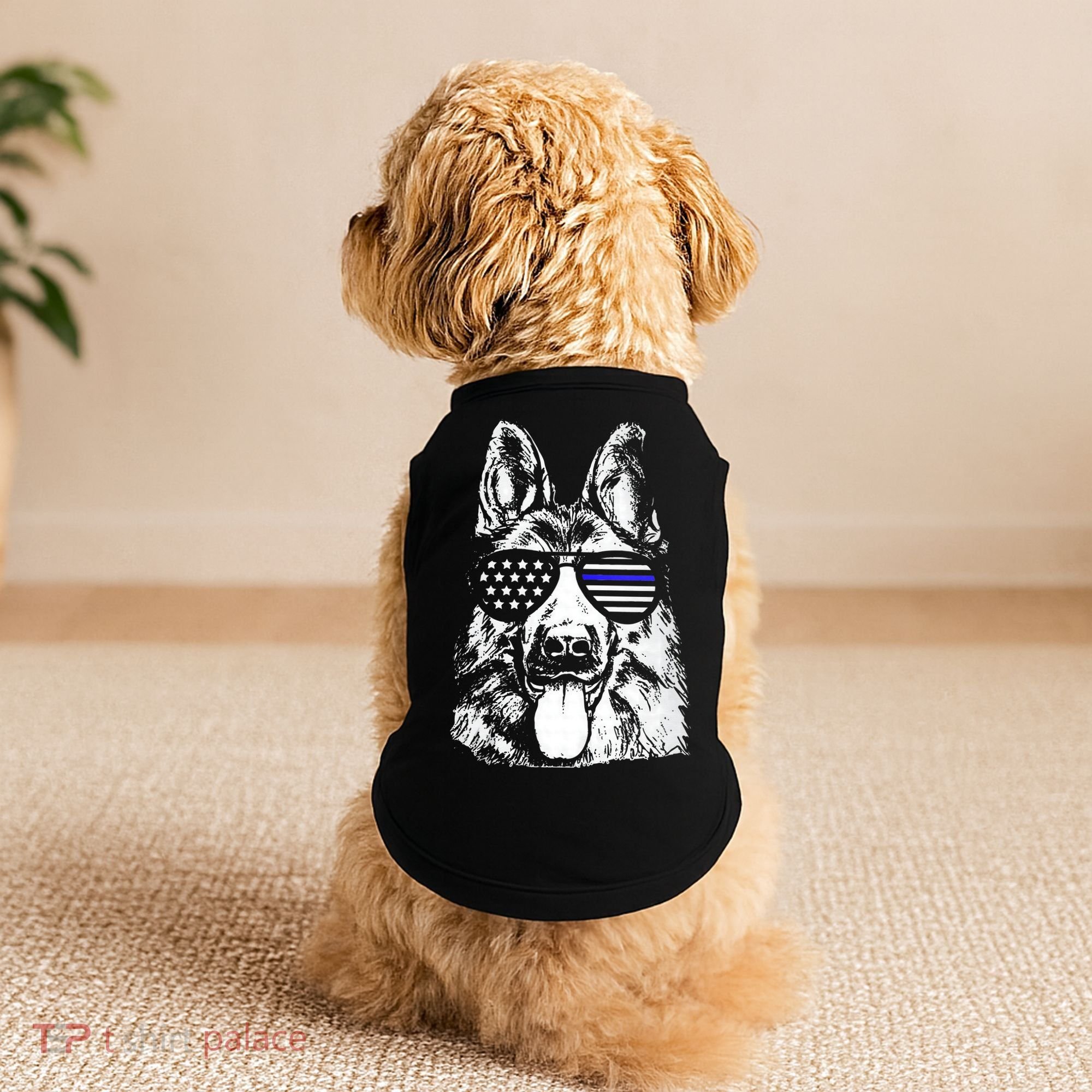 K9 Police Thin Blue Line German Shepherd Patriotic Doggie Tank