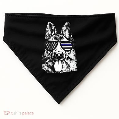 K9 Police Thin Blue Line German Shepherd Patriotic USA-Made Doggie Bandana