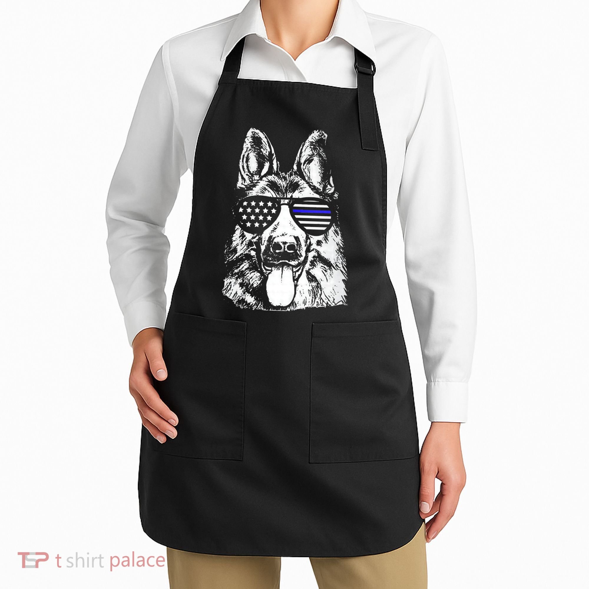 K9 Police Thin Blue Line German Shepherd Patriotic Apron