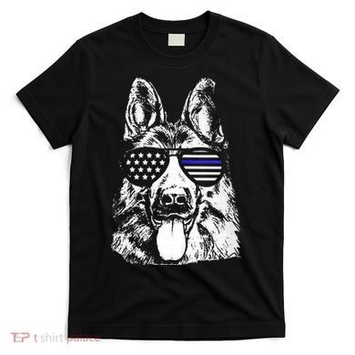K9 Police Thin Blue Line German Shepherd Patriotic T-Shirt