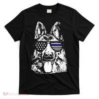 K9 Police Thin Blue Line German Shepherd Patriotic T-Shirt thumb 0