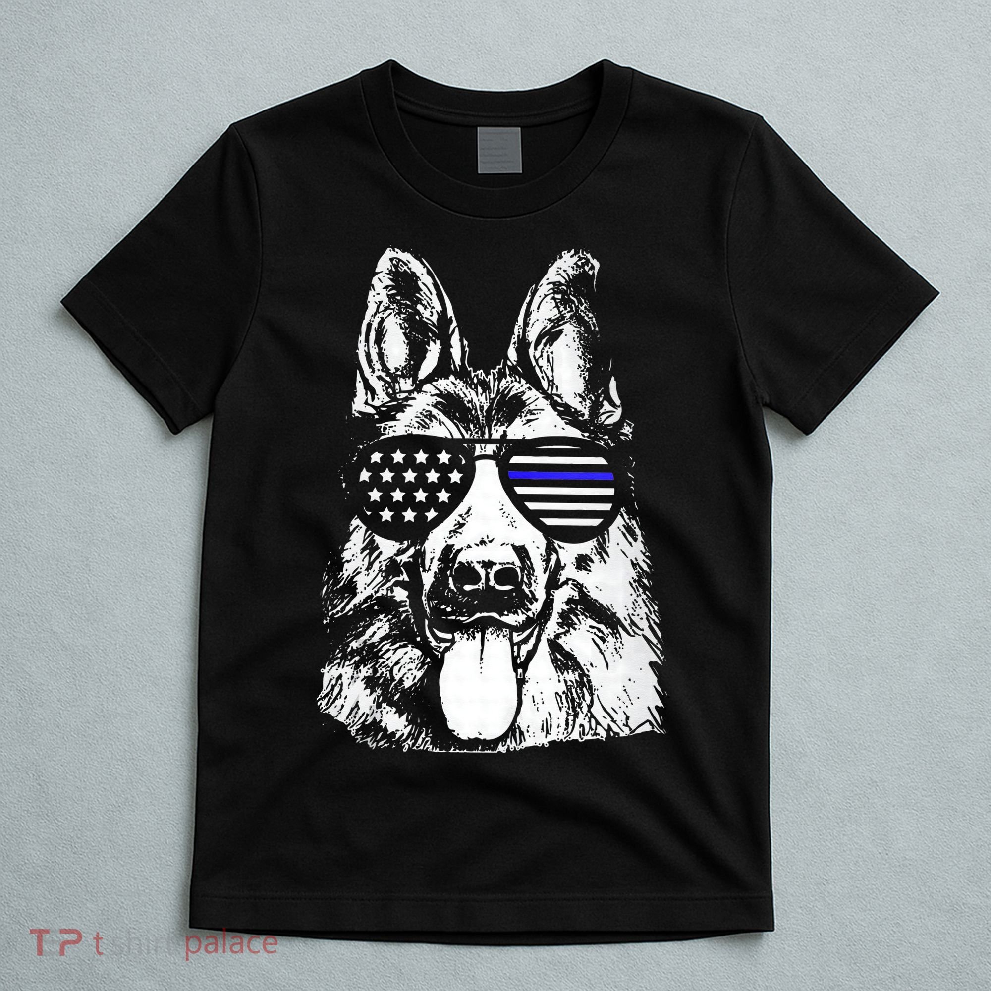 K9 Police Thin Blue Line German Shepherd Patriotic T-Shirt