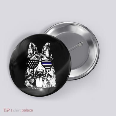 K9 Police Thin Blue Line German Shepherd Patriotic Button