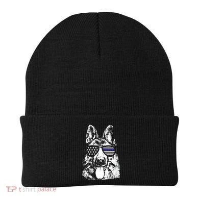 K9 Police Thin Blue Line German Shepherd Patriotic Beanie
