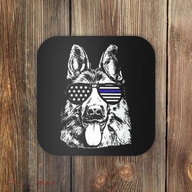 K9 Police Thin Blue Line German Shepherd Patriotic Coaster