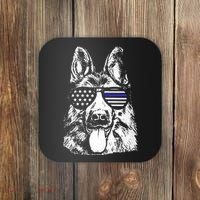 K9 Police Thin Blue Line German Shepherd Patriotic Coaster thumb 0