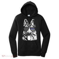 K9 Police Thin Blue Line German Shepherd Patriotic Women's Hoodie thumb 0