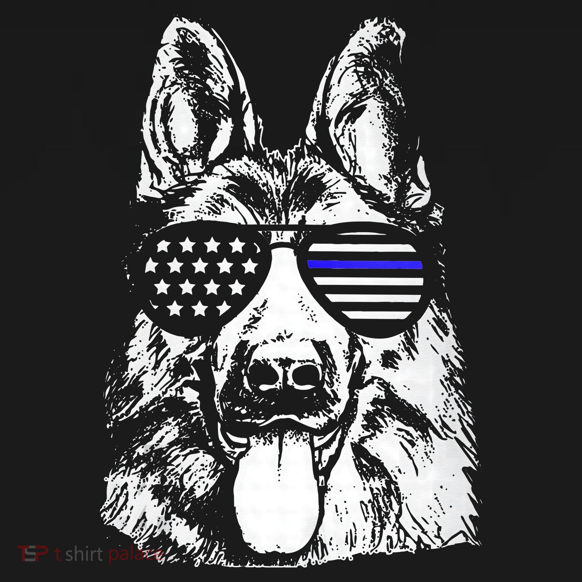 K9 Police Thin Blue Line German Shepherd Patriotic Mousepad