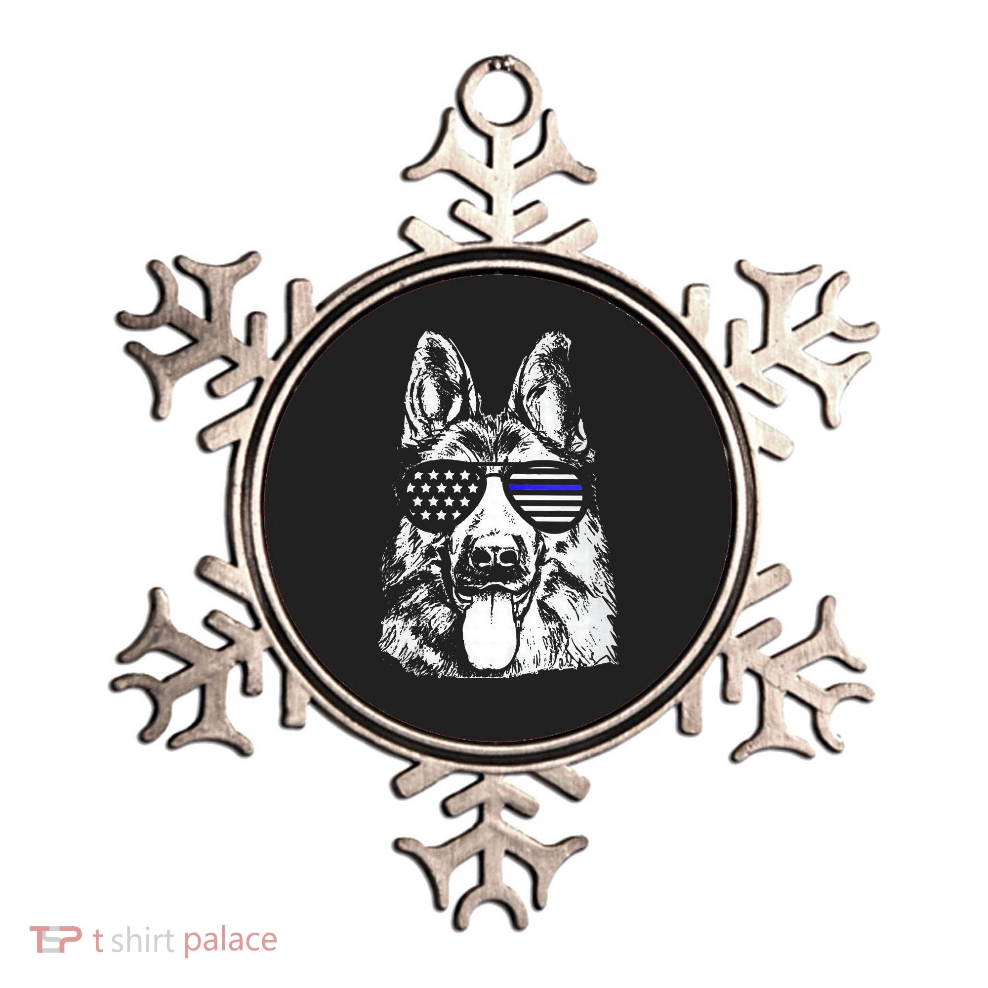 K9 Police Thin Blue Line German Shepherd Patriotic Ornament
