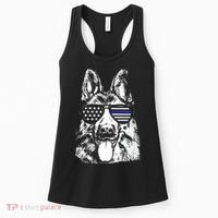 K9 Police Thin Blue Line German Shepherd Patriotic Women's Tank Top thumb 0