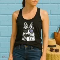 K9 Police Thin Blue Line German Shepherd Patriotic Women's Tank Top thumb 2