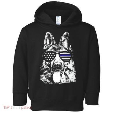 K9 Police Thin Blue Line German Shepherd Patriotic Toddler Hoodie