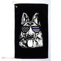 K9 Police Thin Blue Line German Shepherd Patriotic Golf Towel thumb 0